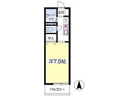 アメニティ平和台Ｃ棟 2階ワンルームの間取り