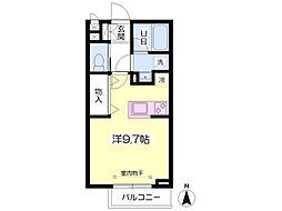 グリーンシティテスタ 2階ワンルームの間取り