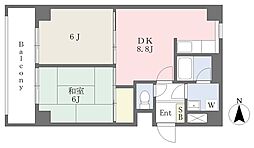 メゾンド下屋敷2 2DKの間取図画像