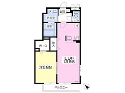 ルピア 1LDKの間取図画像
