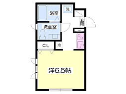 ブラン・ヴィオーラ ワンルームの間取図画像