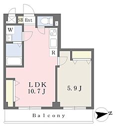 カーサビアンカ2020 1LDKの間取図画像