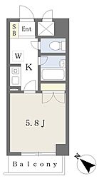 桜館 1Kの間取図画像