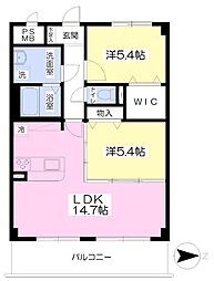 T-FLAT 2LDKの間取図画像