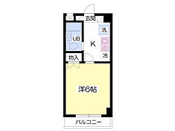 クリスタルN 1Kの間取図画像