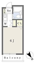 フォーンハイツ ワンルームの間取図画像