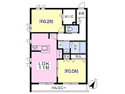 メゾンイースト 2LDKの間取図画像