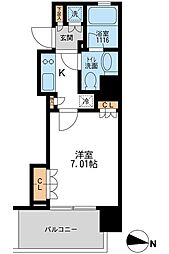 東京メトロ半蔵門線 清澄白河駅 徒歩2分の賃貸マンション 2階1Kの間取り