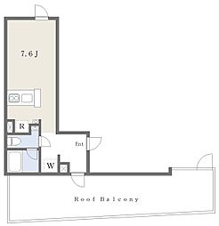 都営浅草線 高輪台駅 徒歩9分の賃貸マンション 3階ワンルームの間取り