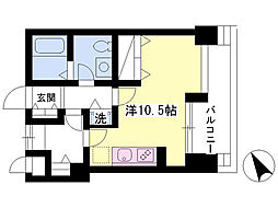 ブルージュ 6階ワンルームの間取り