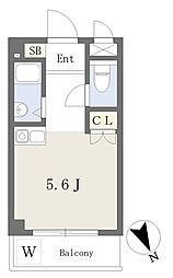 ＥＬ・ＳＩＤＥ5 4階ワンルームの間取り