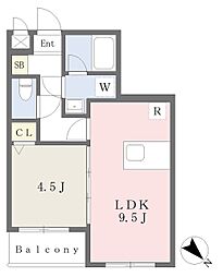 ＮＥＸＵＳ　ＣＯＵＲＴ　江戸川平井 204 2階1LDKの間取り