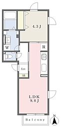 アクシア曳舟 1LDKの間取図画像