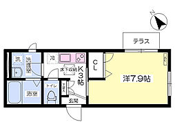 VitaSerena 1Kの間取図画像