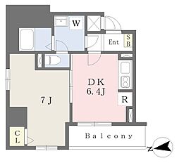 ル・ポール明石本町 10階1DKの間取り