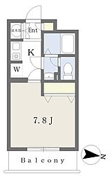 神鉄三田線 横山駅 徒歩9分の賃貸マンション 2階1Kの間取り