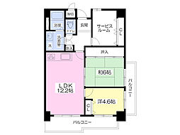 ポナールヴィラ六甲 904 9階2SLDKの間取り