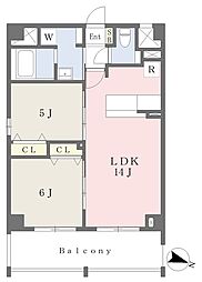 アールズコート六甲 2LDKの間取図画像