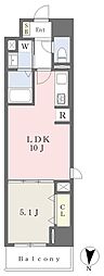 ヴィラアルマーレ明石駅前 1LDKの間取図画像