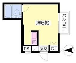 ハイツ甲東パート2 ワンルームの間取図画像