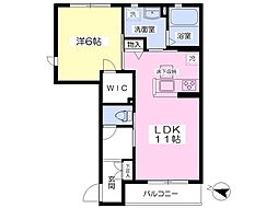 メゾン片山 1LDKの間取図画像