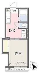西荻クレンリネスII 1階1DKの間取り