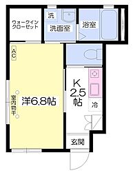 グレイスメゾン南台 1Kの間取図画像