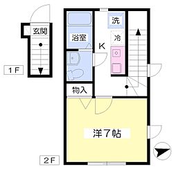 ナセル 1Kの間取図画像