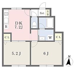 フェリデンシア荻窪 2DKの間取図画像