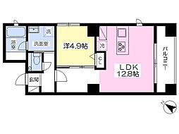 テラス・フルーブ弥生町 1LDKの間取図画像