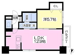 グラードエルヴィータ円山 1LDKの間取図画像