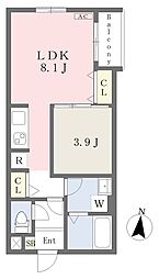 マルヤマパークViewApartment 1LDKの間取図画像