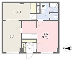 シャトレ美香保公園3 2DKの間取図画像