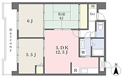 ベルヴュー五月ヶ丘 3階3LDKの間取り
