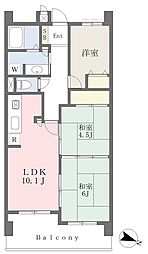豊中曽根ビューハイツ 3LDKの間取図画像