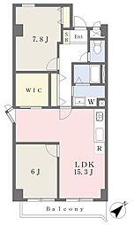 ローズシャトー上山手 2LDKの間取図画像