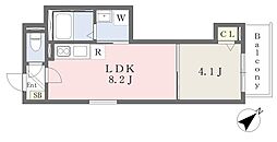 (仮称)F asecia arago 1LDKの間取図画像