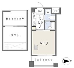 ハイムフィオリア 1Kの間取図画像