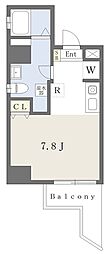 フレアコート新大阪 ワンルームの間取図画像