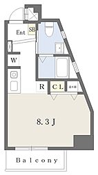 フレアコート新大阪 ワンルームの間取図画像
