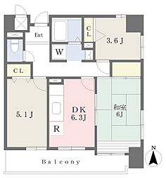 カーサ・アネシス 3DKの間取図画像
