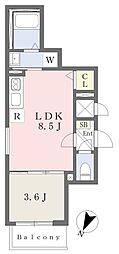 エンデバー千船 1LDKの間取図画像