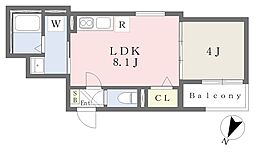 エンデバー千船 1LDKの間取図画像