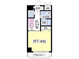 阪急京都本線 西京極駅 徒歩13分の賃貸マンション 3階1Kの間取り