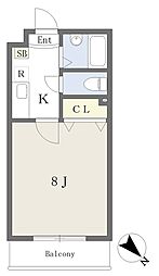 ヴェルフィオーレ嵐山 1Kの間取図画像