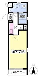 ドーリアネクスト花園 1Kの間取図画像