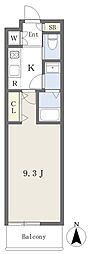 ART COURT 1Kの間取図画像