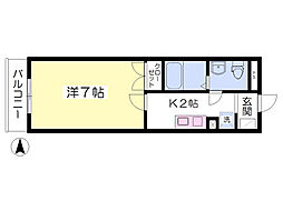 ストゥディオ 1Kの間取図画像