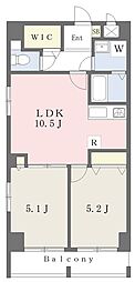 グランベール西七条 2LDKの間取図画像