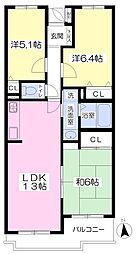グランシャリオ 3階3LDKの間取り